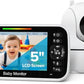 GoodBaby 5" Baby Monitor with Camera and Audio, No WiFi Secure Camera, 30-Hour Battery, Remote PTZ, Auto Night Vision, Room Temperature, Two-Way Audio，Lullabies，960 ft Range