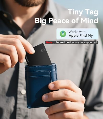 Ultrbeka Wallet Tracker Slim Card Tracker, 0.094in Bluetooth Tracker for Wallets, Passport, Work with Apple Find My, Wireless Charging, Card Locator- iOS Only [Apple MFi Certified] - 2pcs in 1 Box