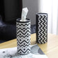 Winoo Design Small Car Tissues Holder - 4PK Modern Black Plastic & Resin Facial Tissues Cylinder - Fits Most Car Cup Holders - Travel Tissue Tubes Box Container