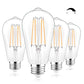 PARTPHONER LED Light Bulbs Dimmable Vintage Edison Bulb, E26 LED Bulb 60W Equivalent 720 Lumens, Warm White 2700K, ST58 Antique LED Filament Bulb CRI 85+, Clear Glass, Pack of 4