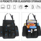 ECWKVN Car Front Seat Organizer - Car File Organizer, Passenger Seat Storage Bag Law Enforcement - Vehicle Storage with Dedicated Laptop Tablet Holder Cup Holder, Black