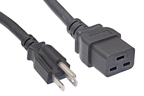 NEMA 5-15P to IEC 320 C19 Power Cord Extension, 14AWG, 15A 125V, 6ft – For IEC C19 Inlet Equipment Only (Not C13 / Not 20A Devices)