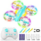 LED RC Drone for Kids 6+, Christmas Birthday Gift for Boys & Girls with Remote Batteries, 360° Flips, 3 Speed Modes, 45 Min Flight Indoor and Outdoor Flying Toy - Blue Yellow