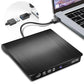 External CD/DVD Drive, Portable USB 3.0 & USB-C CD RW Drive, DVD Player, DVD Burner for Laptop, Desktop, Compatible with Windows 7/8/10/11, Mac, MacBook Pro/Air, Linux (IDD029-2)