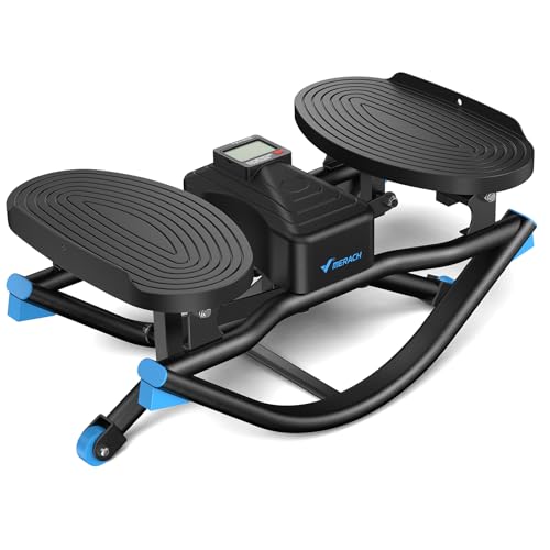 Merach Rocking Steppers for Exercise at Home,3D Motion Stair Stepper with Resistance Bands for Full Body Workout& Low-Impact Balance Board, 330 LBS Loading Capacity Exercise Equipment