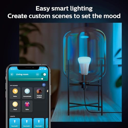Philips Hue A19 LED Smart Light Bulb - White and Color Ambiance - 60W Indoor Light Bulb - Control with Hue App - Works with Alexa, Google Assistant and Apple Homekit - 3 Pack
