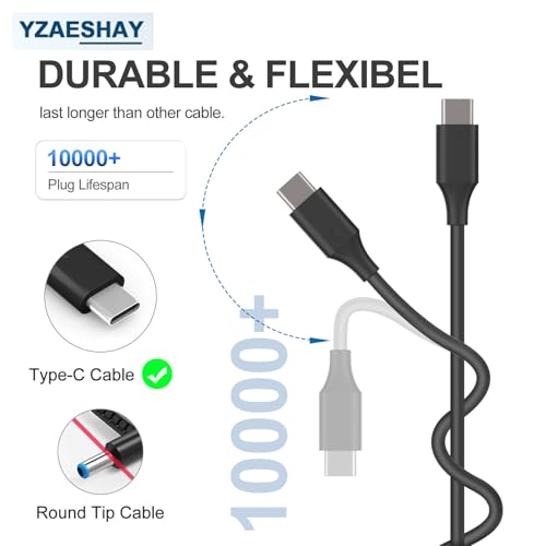 Replacement 65W USB C Laptop Charger Compatible with HP Chromebook and All 65W USB Type C Power Adapter