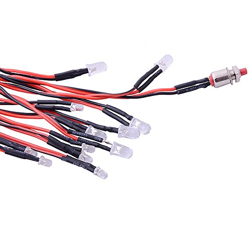 Globact Rc Car Headlights Taillight Rc Truck Led Lights Flashing Light Lamp 12 LED 5 Operation Modes for 1/10 Rc Trucks, Crawler, Off-Road, Sport Racing
