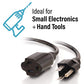C2G 1FT Premium Universal Extension Cord - Power Extension Cord for TV, Computer, Monitor, Appliance & More (03137)
