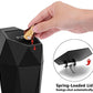 Ginsco Car Trash Can Cup Holder, 2 Pack Mini Trash Can with Lid, Car Accessories for Interior, Leakproof Small Trash Cup for Home with Additional 2 ABS Hooks and 90pcs Trash Bags Black
