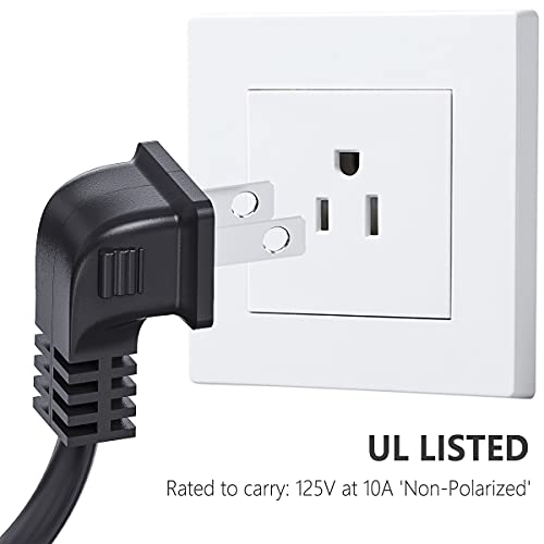 TV Power Cord Compatible with Samsung TV, Ancable 12-Feet 90 Degree Angled 18AWG 2-Prong to L-Shaped C7 Power Cord Compatible with Samsung Philips Toshiba LG Sony Sharp Panasonic Vizio LED T V Sky Box