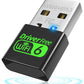 USB WiFi 6 Adapter for PC Desktop & Laptop, 900Mbps Dual Band 2.4/5GHz with Bluetooth 5.3, Nano Size Plug & Play, Windows 11/10 Driver-Free, Reconnect 7 Devices Simultaneously