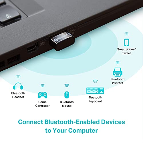 TP-Link USB Bluetooth Adapter for PC - Bluetooth 5.4 Dongle Receiver, Plug and Play, Nano Design, EDR & BLE, Supports Windows 11/10/8.1/7 for Desktop, Laptop, Keyboard, Mouse, etc (UB500)