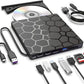 External CD DVD Drive,8 in 1 USB 3.0 and Type-C Disc Reader Writer Burner Player,Slim and Portable CD DVD +/-RW Optical Drive for PC Laptop Desktop MacBook Mac Windows Linux OS Apple (8 in 1)
