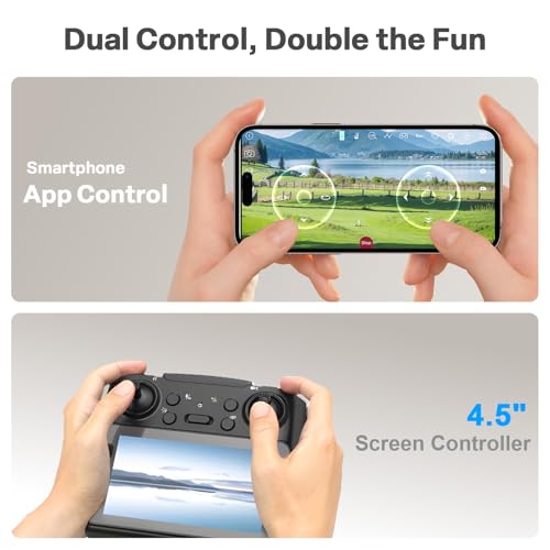 Drone for Kids with Camera and 4.5" Screen Remote – Beginner RC Drone with Brushless Motor, Optical Flow Hover, One-Key Takeoff, 2 Batteries