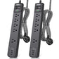 2 Pack Surge Protector Power Strip – 5 Wide Outlets, 3 USB Ports, 6FT Braided Cord, Flat Plug, 15A
