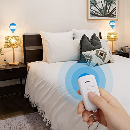 DEWENWILS Indoor Remote Control Outlet, Wireless Remote Light Switch, No Interference Remote Outlet Switch, No Wiring, 15A/1875W, 100ft RF Range, Compact Design, Programmable
