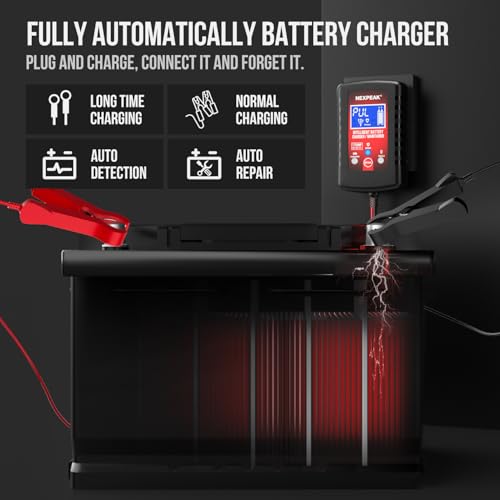 2-Pack Smart Fully Automatic 6V 12V Battery Charger Maintainer for Car, Marine, Motorcycle, Lawn Mower