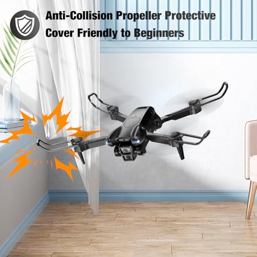 Drone with Camera 1080P HD,Mini Drone for Beginners Kids Adults,Foldable RC Quadcopter with Stable Hover,Trajectory Flight,One Key Take Off/Land,2 Batteries,Toys for Boys and Girls (Black)