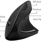 Anker 2.4G Wireless Vertical Ergonomic Optical Mouse for Work, Multi-Device Connectivity, 800/1200 /1600 DPI, 5 Buttons for Laptop, Desktop, PC, MacBook - Black