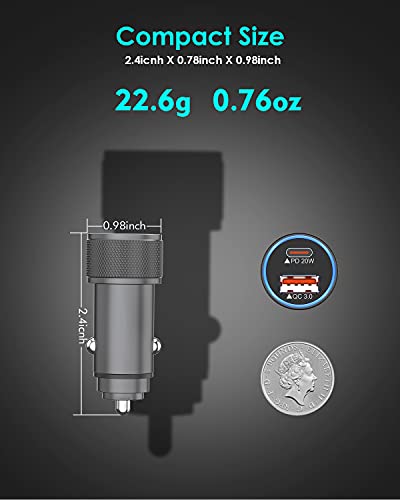 iPhone Car Charger,USB C Fast Car Charger[Apple MFi Certified] Apple Car Charging 38W Dual Port CarCharger Cigarette Lighter Adapter 2x3ft PD&QC 3.0 Lightning Cable for iPhone 14/13/12 Pro/11/Airpods