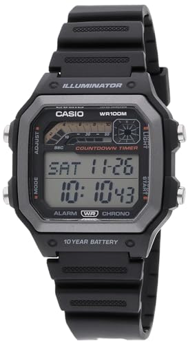 Casio WS1600H Series | Men’s Watch | Sports Design | Stopwatch | Countdown Timer | LED Light with Afterglow | 100M WR | Daily Alarm | Auto Calendar | World Time | 10 Year Battery