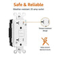 Basics Weather-Resistant Tamper-Resistant GFCI Receptacle with LED Indicator, Self-Test Feature, Ground Fault Circuit Interrupter for Indoor or Outdoor Use, 20 Amp, White