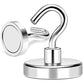 MIKEDE Magnetic Hooks Heavy Duty, 170Lbs+ Super Strong Magnet Hooks for Cruise Essentials, Neodymium Earth Magnets with Hook for Hanging, Magnetic Hanger for Fridge, Toolbox, Storage - 4 Pack