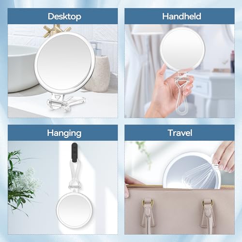 B Beauty Planet 30X Magnifying Mirror for Travel with Handle, Double-Sided 1X/30X Magnification Hand Mirror for Makeup,Travel Mirror for Desk 5 Inches