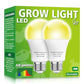 2 Pack LED Grow Light Bulbs A19 – Full Spectrum 9W E26 for Indoor Plants