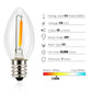 Emotionlite Night Light Bulbs, C7 Candelabra LED Light Bulbs, E12 Chandelier Base, 4W 5W 6W 7W Incandescent Equivalent, Warm White, 2700K, Clear, 4 Pack