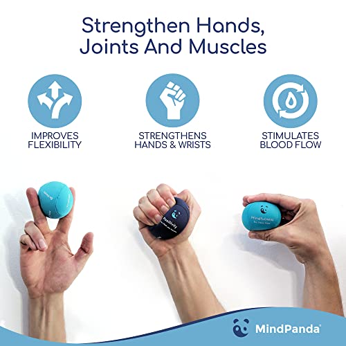 Mind & Body Stress Balls for Adults - Multi-Density Squeeze Balls for Hand Therapy & Grip Strengthening - Stress & Anxiety Relief - Soft to Triple Density Options