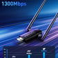 Wireless USB WiFi Adapter for PC - Nineplus 1300Mbps Dual 5Dbi Antennas 5G/2.4G WiFi Adapter for Desktop PC Laptop Windows11/10/8/7/Vista/XP, Wireless Adapters for Desktop Computer Network Adapters