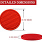 SINGARO Car Cup Coaster, 4PCS Universal Non-Slip Cup Holders Embedded in Ornaments Coaster, Car Interior Accessories, Red