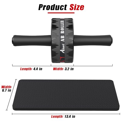 Ab Roller Wheel, Abs Workout Equipment for Abdominal & Core Strength Training, Home Gym Exercise Wheels for Men Women, with Knee Pad Accessories