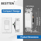 BESTTEN 10 Pack Single Pole Decorator Light Switch with Wallplate, 15A 120/277V, Rocker Paddle Wall Switch, On/Off Interrupter for LED and Other Lamps