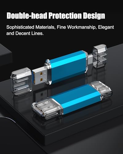 KOOTION USB C Flash Drive 32GB 2 in 1 OTG USB 3.0/Type C Thumb Drive Dual Drive USB C Memory Stick for Smartphone Laptop Tablet PC, Blue