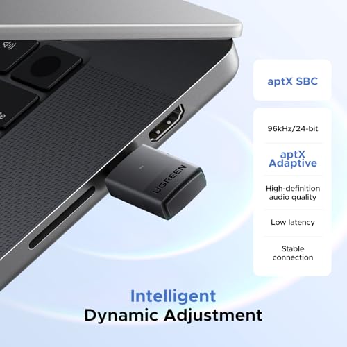 UGREEN USB-C Bluetooth Adapter for PS5, Gaming Consoles & PC, Bluetooth 6.0 Transmitter with LE Audio, aptX Adaptive/HD/aptX/SBC, Dual Pairing & One-to-Many Broadcast for Wireless Headphones Speakers