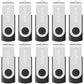 Enfain 16GB USB 2.0 Flash Drive 10 Pack | 160GB Total Swivel Thumb Drives with Labels for Office, School & Bulk Data Storage (Black)