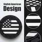 Car Cup Holder Coasters 4 Pack - American Flag 2.75 Inch Anti Slip Shockproof Drink Mat - Vehicle Interior Decor Accessories Black