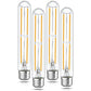 Tubular Light Bulb 7.3 Inch Dimmable T10 LED Bulb E26 6W 60 Watts Edison Bulbs 2700K Solf White,185mm Long for Wall Sconces, Pendant, Livingroom, 4-Pack