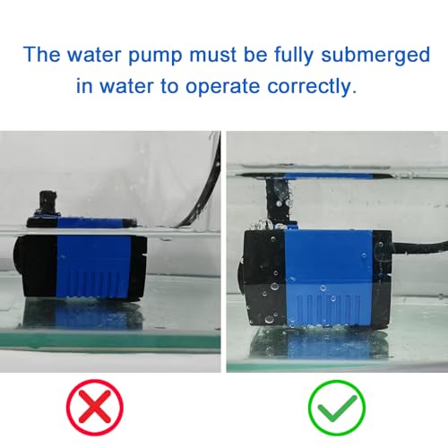 AQUANEAT Small Fountain Pump, 80 GPH Mini Submersible Water Pump with 3.3 ft Tubing, for Aquarium Fish Tank, Pet Water Fountain, Hydroponics, Pond Waterfall Filter Pump