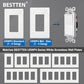 BESTTEN 10 Pack Single Pole Decorator Light Switch with Wallplate, 15A 120/277V, Rocker Paddle Wall Switch, On/Off Interrupter for LED and Other Lamps