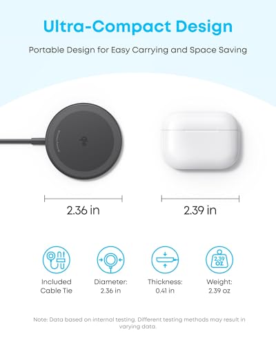 Anker Zolo Magnetic Wireless Charger, Qi2 Certified 15W MagSafe-Compatible Wireless Charging Pad, for iPhone 17/16/15 Series, AirPods, and More (Not for Pixel, Adapter Not Included) (Black, 2 Pack)