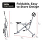 Sunny Health & Fitness Smart Row-N-Ride Glute & Leg Trainer, Foldable Squat Assist Rower with Exclusive SunnyFit App Connection