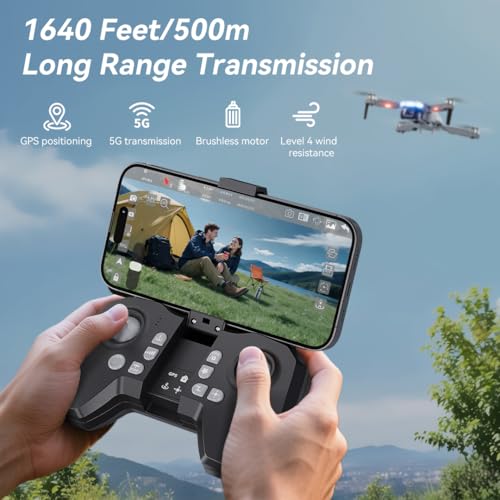 Drone with 4K Camera for Adults - B16 GPS Under 250g, Brushless Motor, Lightweight and Foldable RC Quadcopter for Beginners Toys Birthday Present, 50 Mins Long Flight