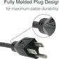 C2G 6FT Premium Replacement AC Power Cord - Durable Power Cable for TV, Computer, Monitor, Appliance & More (24240), Pack of 1