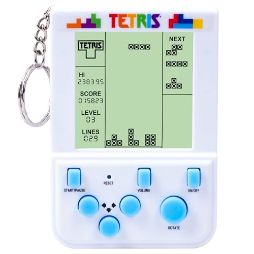 Tetris Keyring Handheld Arcade Game – Officially Licensed Mini Retro Console with LCD Screen, Sounds & 2 Game Modes – Portable Classic Puzzle Toy, Travel Gift, Retro Gamer. Officially Licensed.