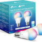 Kasa Smart Light Bulbs, Full Color Changing Dimmable Smart WiFi Bulbs Compatible with Alexa and Google Home, A19, 60 W 800 Lumens,2.4Ghz only, No Hub Required, 2-Pack (KL125P2), Multicolor