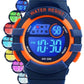 DTKID Digital Kids Watch 30 M Waterproof, 7 Color Lights Time Teaching Watch Easy to Read for Girls Boys 5-16